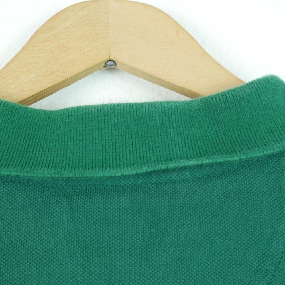 J Crew Oarsman Long Sleeve Polo Large FLAW Green Cotton Preppy Heritage Rugby - Picture 7 of 11